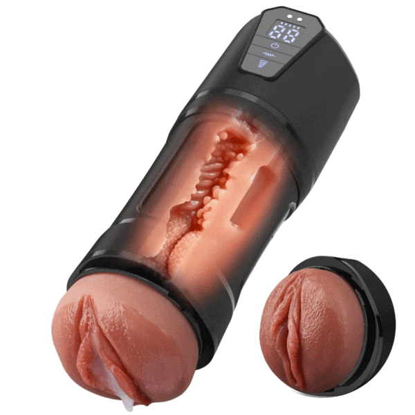 10 Vibrating 5 Sucking Ultra-Realistic Vagina Simulated Masturbator