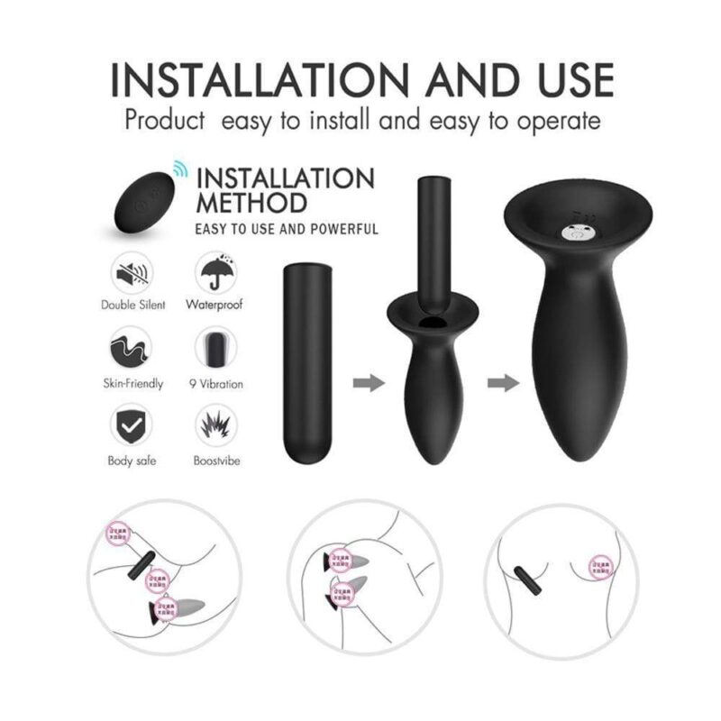 3Pcs 9 Vibrations Suction Cup Butt Plug Set - Image 7