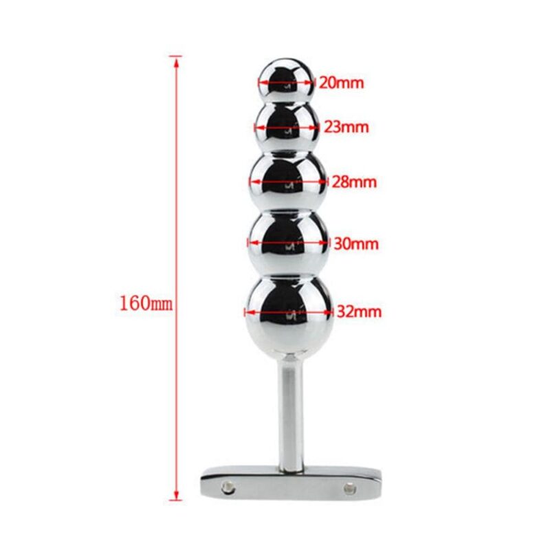 T-Handle Metal Anal Beads Butt Plug - Image 3