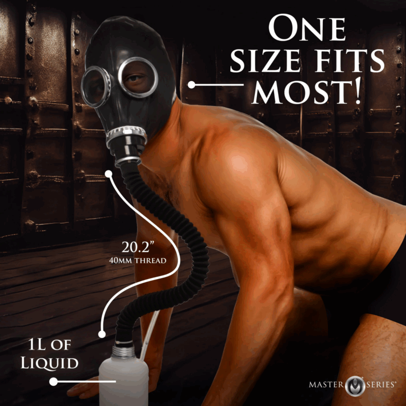Dark Inhaler Gas Mask with Bottle Bondage Gear Fetish Restraint Sex Toy - Image 2