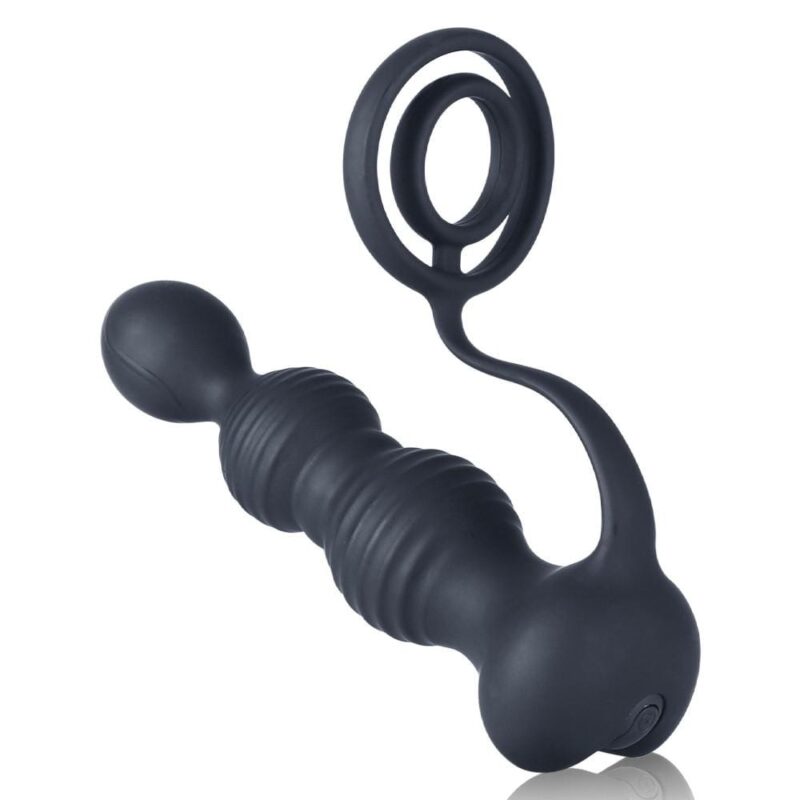 2 In 1 10-Speed Vibration Anal Beads with Cock Ring - Image 2