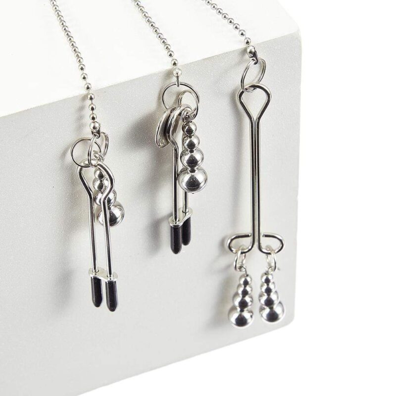 Beaded Pendant Chain Nipple to Clit Tweezer Clamp Set - Image 3
