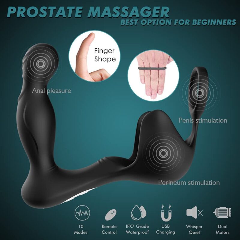 9 Vibration 3 Wiggle Motion Dual Motors Prostate Massager - Image 2