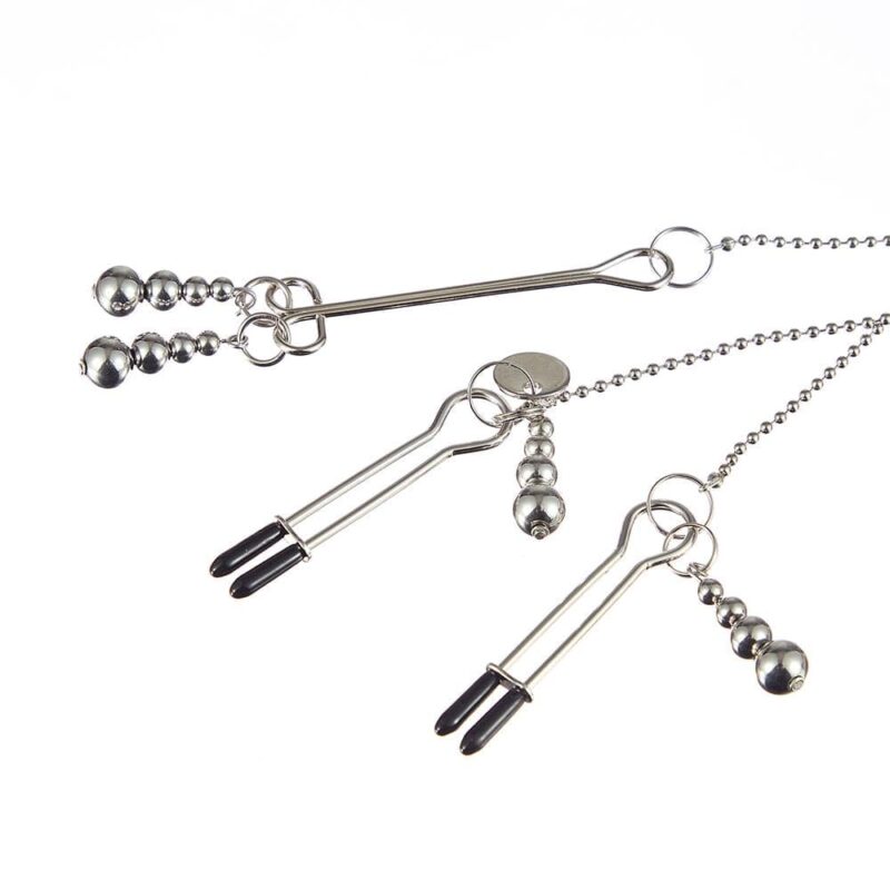 Beaded Pendant Chain Nipple to Clit Tweezer Clamp Set - Image 4