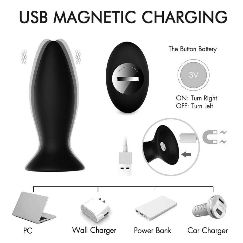 3Pcs 9 Vibrations Suction Cup Butt Plug Set - Image 9