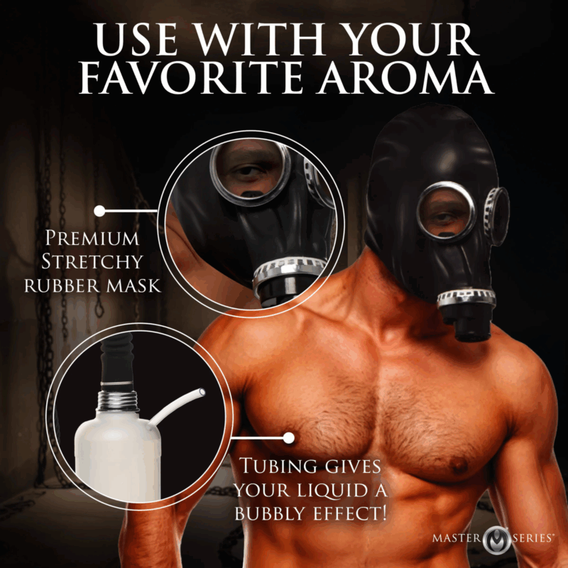 Dark Inhaler Gas Mask with Bottle Bondage Gear Fetish Restraint Sex Toy - Image 3