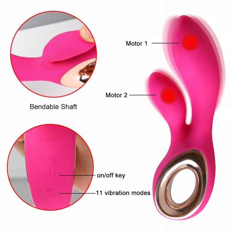 Rabbit Vibrator 11+11 Vibrating Modes G Spot Clitoris Stimulate Massager Dildo Adult Sexshop Erotic Vibrador Sex Toy For Women - Image 2