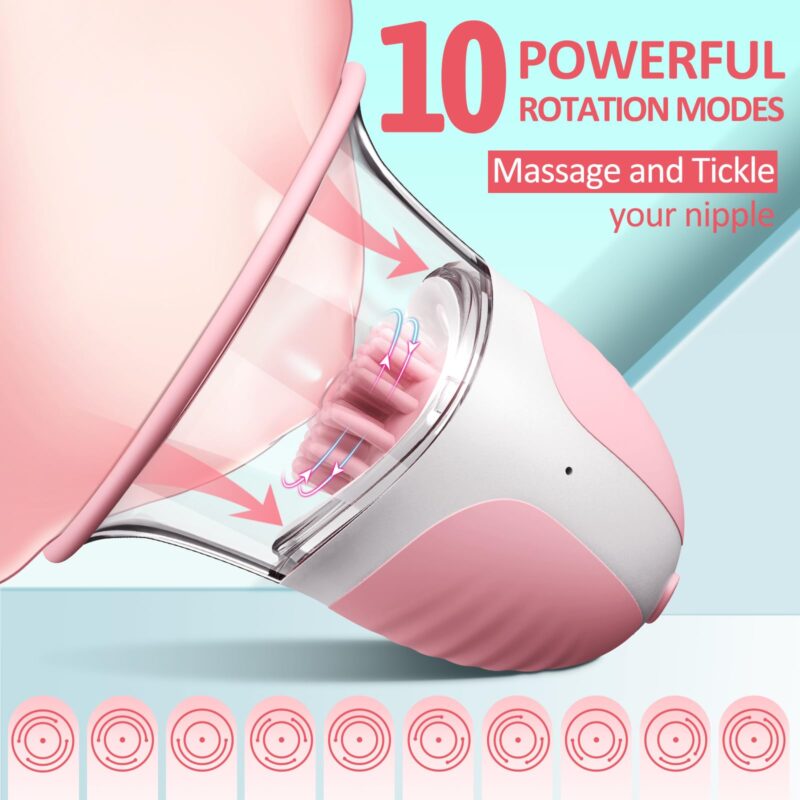 Vibrating Sucking 360° Rotational Stimulation Nipple Toy Clamps 2PCS - Image 2