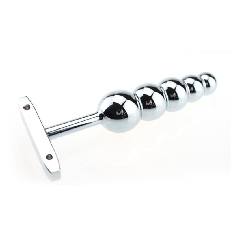 T-Handle Metal Anal Beads Butt Plug - Image 4