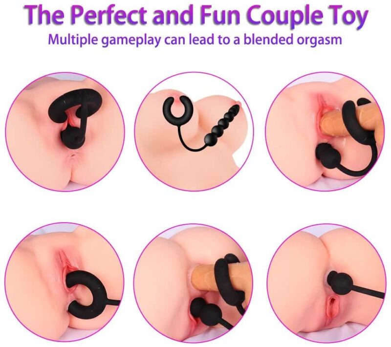 Black Ring Anal Beads - Image 4