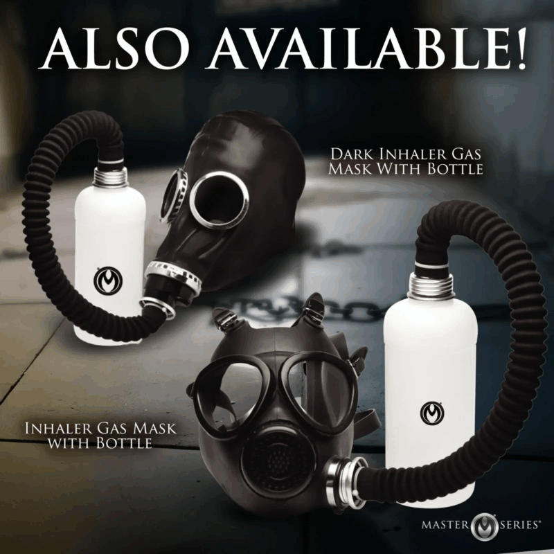Dark Inhaler Gas Mask with Bottle Bondage Gear Fetish Restraint Sex Toy - Image 4