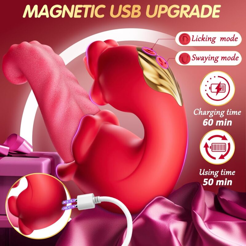 Twin Rose Tongue Teasing & Vibrating G-spot Vibrator - Image 4
